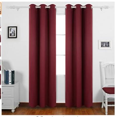 China Burgundy Printed Custom Kitchen Curtains Reducing The Sun Shine Effectively for sale