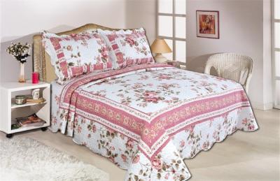 China Pink Color Full Size Comforter Sets Home Textile Printed Quits With Frame ISO9001 for sale