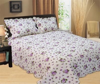 China Purple Flowers Full Size Bed Sets Soft Comfortable With 100% Polyester Material for sale