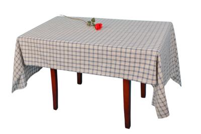 China Blue Linen Checkered Table Cloth Durable Machine Washing Or Hand Washing for sale