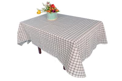 China Gray Linen Grid Checkered Table Cloth For Book Desk And Storage Table for sale