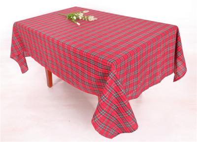 China Red And Black Checkered Table Cloth With 100 Percents Polyester Material for sale