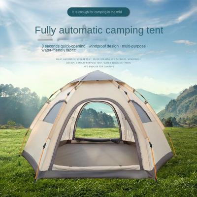 China Straight tie type 2023 hot sale big 5-8 person luxury big family arabic tent camping windproof waterproof inflatable outdoor tent for sale