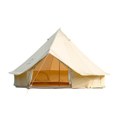 China Straight Tying Type Camping Family Tent Outdoor Two Chamber Village 13 Automatic Tent With Atmosphere Light Strip for sale