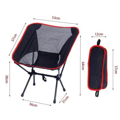 China Custom Logo Outdoor Beach Lightweight Portable PANEL Wholesale Custom Contract Moon Aluminum Folding Camping Chair for sale