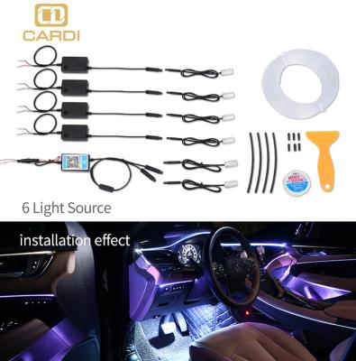 China Atmosphere Touch Function Sensor Car Music Low MOQ Ambient Optical Light Band Decorative Light Auto Lights Car for sale