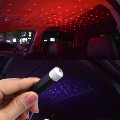 China Car Roof Atmosphere Laser Atmosphere Decorative Light Starry Projector Decoration USB LED Star Night Ambient Light For Roof for sale