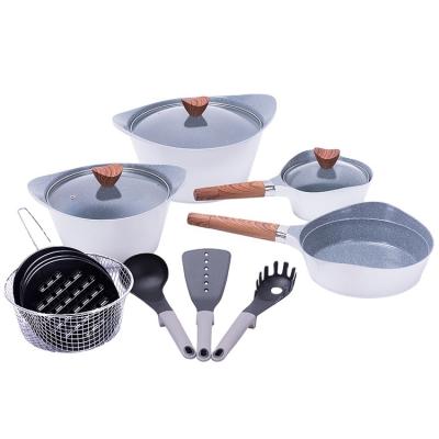 China Sustainable Cooklover 19 Piece Induction Bottom Non-Stick Marble Cookware Set for sale