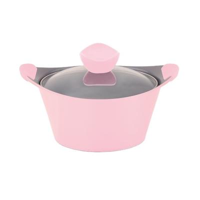 China Zhejiang Factory 20cm Non Stick Induction Coating Sustainable Bottom Cookware Aluminum Pot for sale