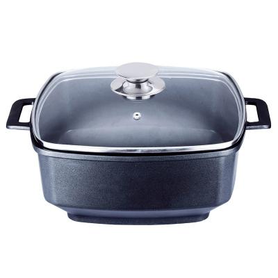 China 28cm viable die cast aluminum nonstick square pot cookware for sale