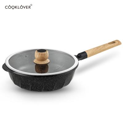 China Contemporary granite liner die cast induction bottom aluminum 28CM wholesale non-stick frying pan cookware for sale