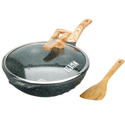 China Removable Aluminum Pot Handle Marble Frying Pan 24cm Sustainable for sale