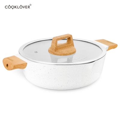 China Wholesale viable die cast aluminum cookware with non-stick coating shallow pot induction bottom kitchen accessories for sale