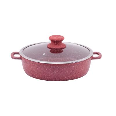 China Sustainable Chinese Non Die Casting Aluminum Stick Five Star Pot Shallow Liner Cookware for sale