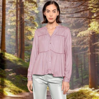 China Ladies Anti-Pilling Long Sleeve V-Neck UPF 50 + Fishing Safari Sun Protection Hiking Camping Sailing Cycling Shirt For Spring Summer for sale