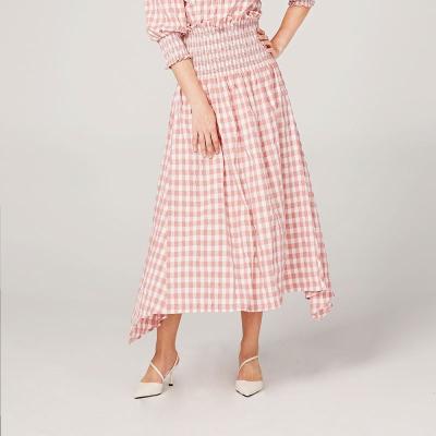 China 713702 China Manufacture Plaid Skirt 100% Polyester Women Anti-Static Long Skirts for sale