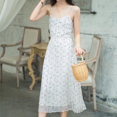 China Realde Anti-Static Women Summer Dresses Sweet Sleeveless Floral Dress Designer Dress for sale