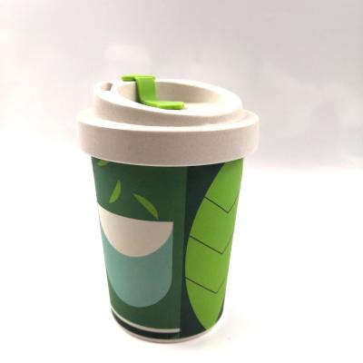 China Wholesale Custom Reusable Biodegradable Bamboo Fiber 400ml Coffee Mug Printed Nice Design Sustainable for sale