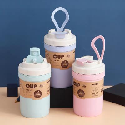 China Sustainable Biodegradable Material Plastic Tumbler Wheat Straw Coffee Disposable Food Grade Cups With Lids for sale