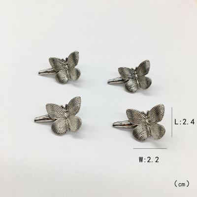 China Hot Selling Party Butterfly Pattern Alligator Short Hair Clip In Burnt Silver Plating Accessories 4pcs One Set For Women And Girls for sale