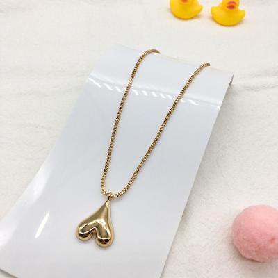 China To Make Women/Girls Beautiful New Fashion Heart Charm Box Chain Gold And Silver Plated Necklace For Girls And Women for sale