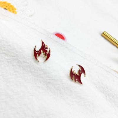 China 2021 New Design FASHIONABLE Hot Sale Gold Silver Plated Small Size Flame Enamel Stud Earring for sale