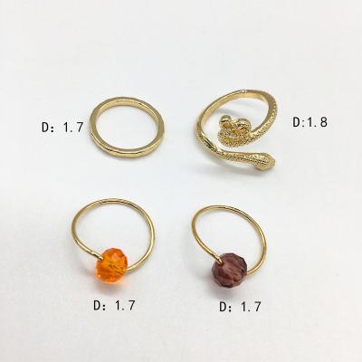 China To Make Girl Beautiful Always Fashion Ring 18K Gold Plated Trendy 4 Pieces Wire Snake Set Ring Sets Round Cut Bead Crimp For Woman Jewelry for sale