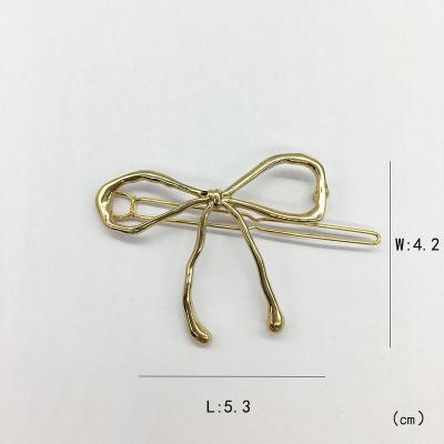 China To Make Girl New Arrival Beautiful Hair Accessories Elegant Hollow Bowknot Gold Plated Geometric Metal Hair Pins Bobby Pins for sale