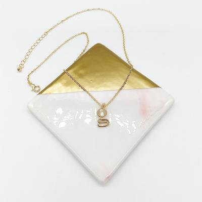 China To Make Girl Beautiful INS Hot Selling Tasty Alphabet Letter 18k Gold Pendant Chain Initial Necklace For Girls for sale