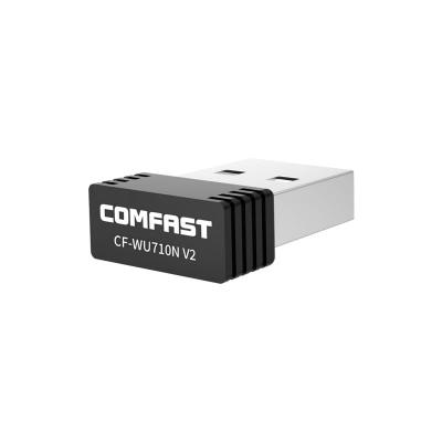 China Comfast CF-WU710N V2 Black USB wifi adapter 150mbps usb wifi adapter 2.4GHz network card MT7601 hot selling desktop wifi wireless dongle for sale