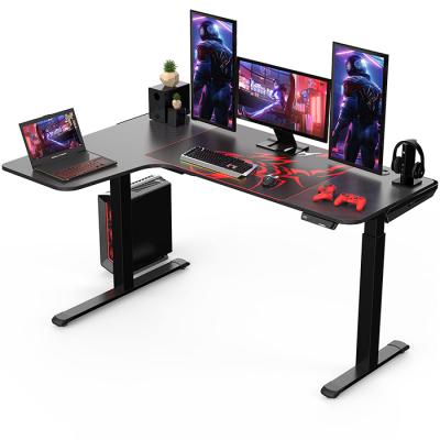 China Home Office Computer Adjustable Position Height (Height) Modern Adjustable L Shaped Gaming Desk for sale