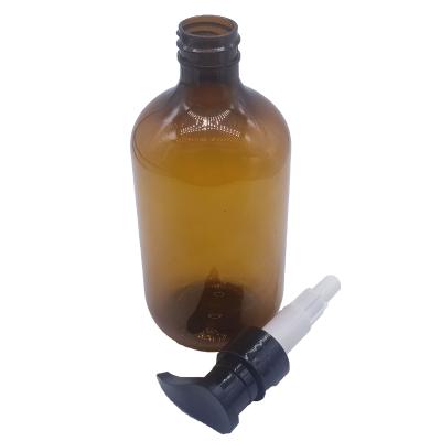 China Eco - Friendly 16oz 500ml Amber Boston Pump Bottles With Trigger Spray for sale