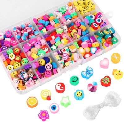 China TRENDY Polymer Clay Beads 15 Styles Fashion Handmade Girl Made DIY Clay Bracelets Earrings Necklace Jewelry Accessories Soft Set for sale