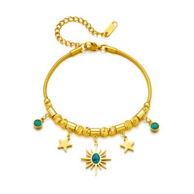 China Vintage Europe and the United States new bracelet fashion turquoise bracelet colorful blue sun star pendant bracelets for sale