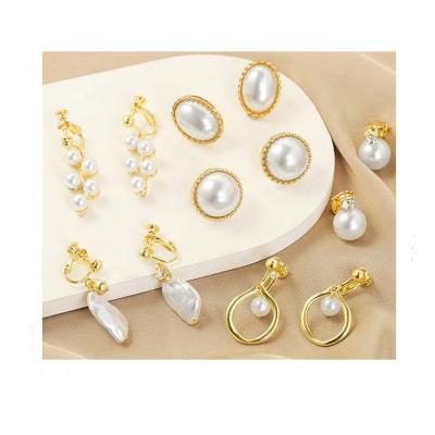 China Vintage S925 Fashion Silver Jewelry Ear Accessories Accessories Pearl Earring Female Pearl Ear Clip for sale