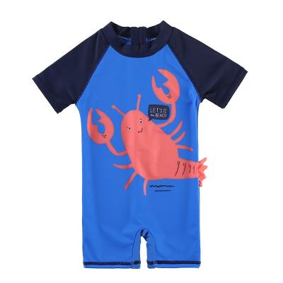 China Breathable Custom Little Boys Surfing Short Sleeves Kids Swimwear UPF 50+ Sun Protection Rashguard Kids Swimwear for sale