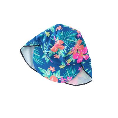 China Stripe Design Baby Summer Ocean Play Breathable Single Hat UPF50 Sun Protect Neck Protection Kids Sun Hats for sale