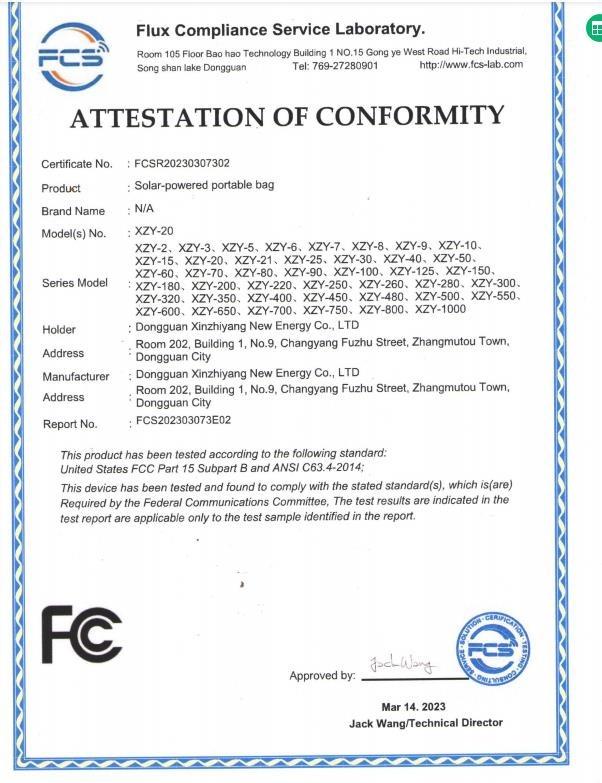 FSC - Dongguan Xinzhiyang New Energy Co., Ltd.