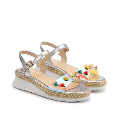 China Anti-Smell Summer Sandals Rainbow Women Platform Sandals Ladies Handmade Custom Made Flat Shoes for sale