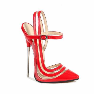 China Fashion Trend Thin High Heel Stiletto Shoes Silver Super High Heels Online for sale