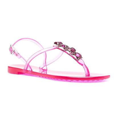 China Transparent Women Jelly Sandal Comfy Anti-odor Desigber Flat Sandals for sale