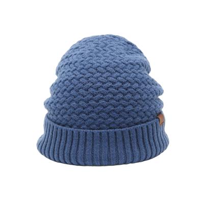 China COMMON High Quality Warm Winter Acrylic Men Beanie Hat Wholesale Custom Made With Fleece Lining for sale