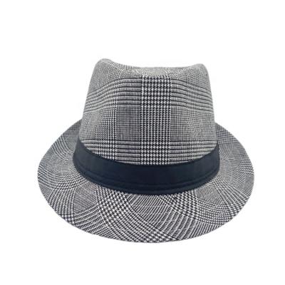 China Summer Fashion\Comfortable\Durable Cotton Striped Checked Men Fedora Hats Unisex Wholesale for sale