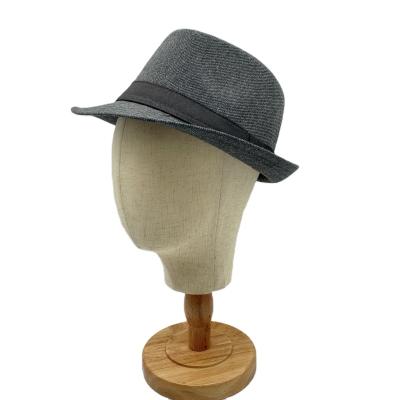 China Hot Wholesale Gray Men Hats Fedora Wide Unisex Dark Brim Felt Cheap Fedora Hats For Men for sale