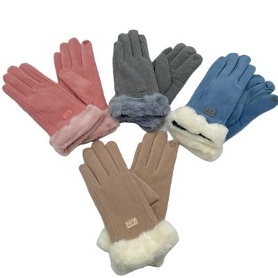 China High Quality Warm Polyester Multicolor Knitted Women's Gloves Winter Knit Gloves for sale