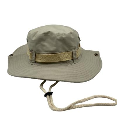 China High Quality Cotton Soft Outdoor Plain Bare Cotton Packable Boonie Hats Unisex Males With String Fisherman Hat for sale