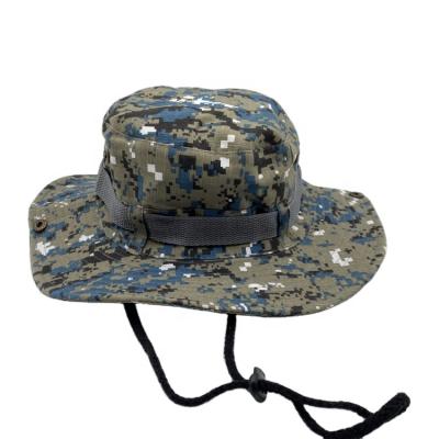 China Character Quality Assurance Adults Unisex Camouflage Printed Boonie Hats Fisherman Hat With Rope For Men for sale