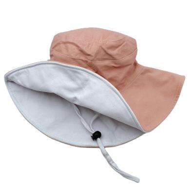 China Fashion\New Comfortable\Durable Fashion Pink Double Faced Plain Cotton Beach Hat Bucket Hats For Women for sale