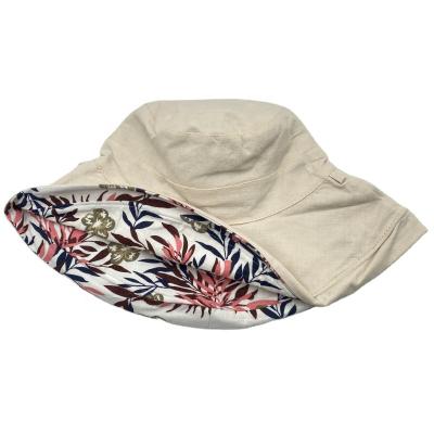 China Fashion\Comfortable Fashion\Durable Beige Double Sided Plain Cotton Sun Beach Hat Bucket Hats Bucket Hats For Women for sale