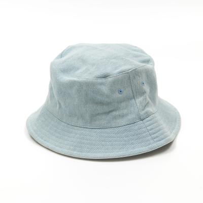 China Double Sided High Quality Sun Protection Jean Packable Custom Plain White Cotton Outdoor Bucket Hat for sale